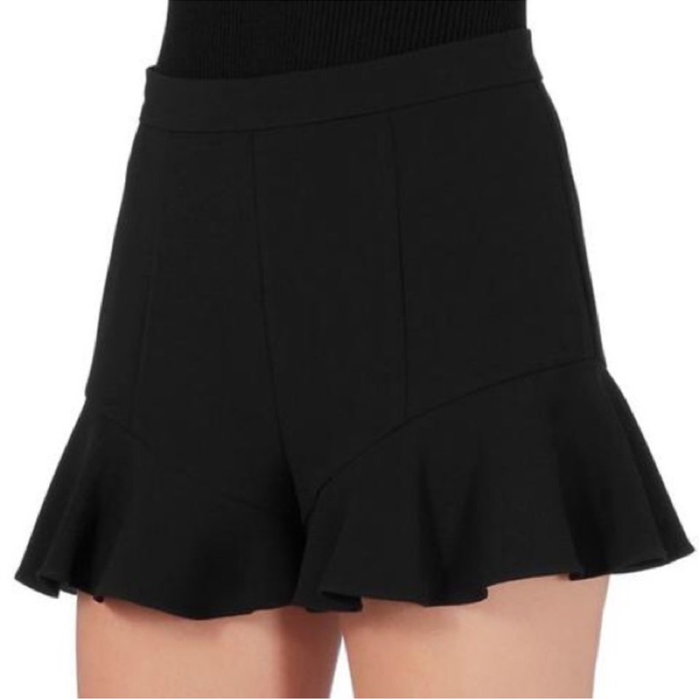Intermix Emma Crepe Flare Ruffle Shorts